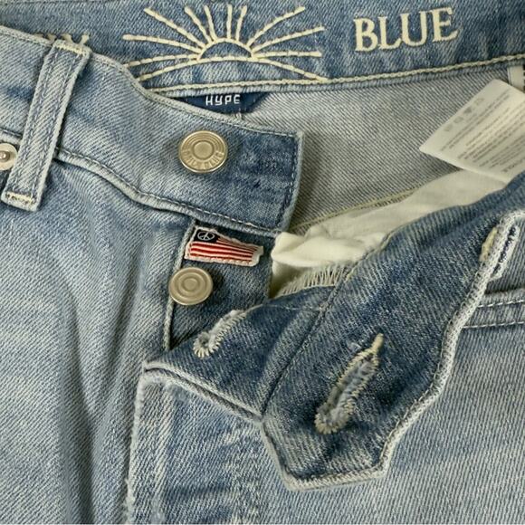 Daily Blue By AG Hype Straight Leg Jeans High Rise Distressed Dust Size 25 NEW - Picture 7 of 15